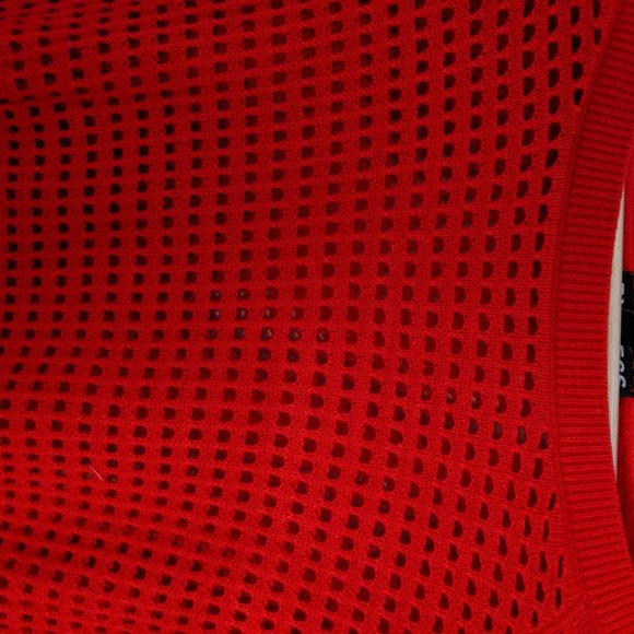 EXPRESS red crop netted top - Picture 2 of 3